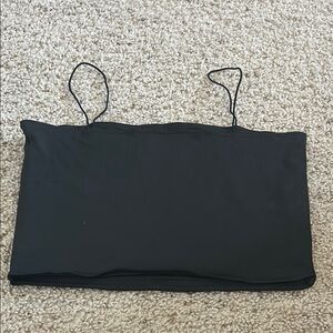 Black Spaghetti Strap Crop Top